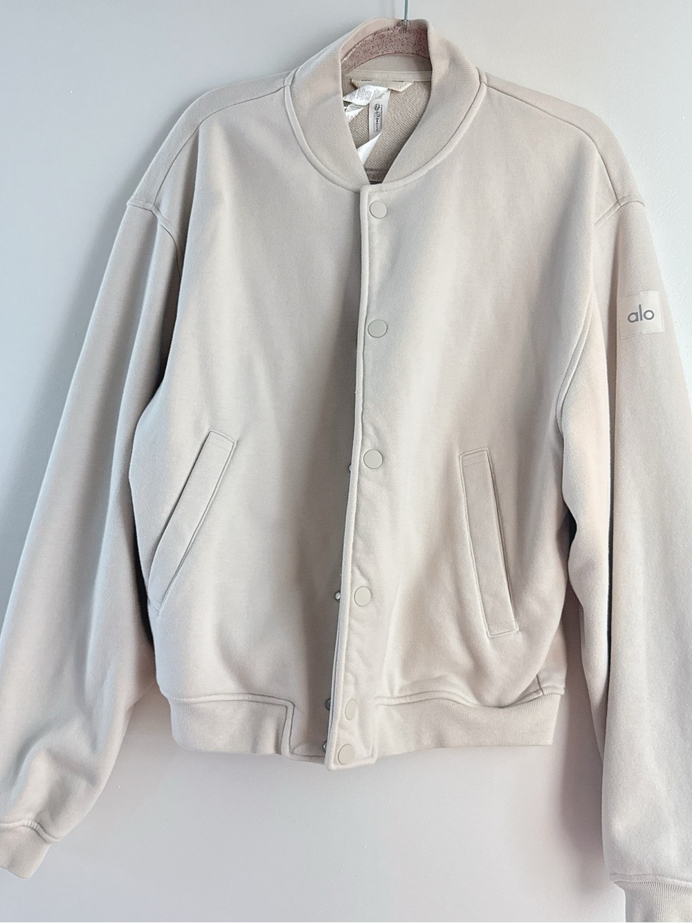 Alo Women’s Cream Varsity Jacket